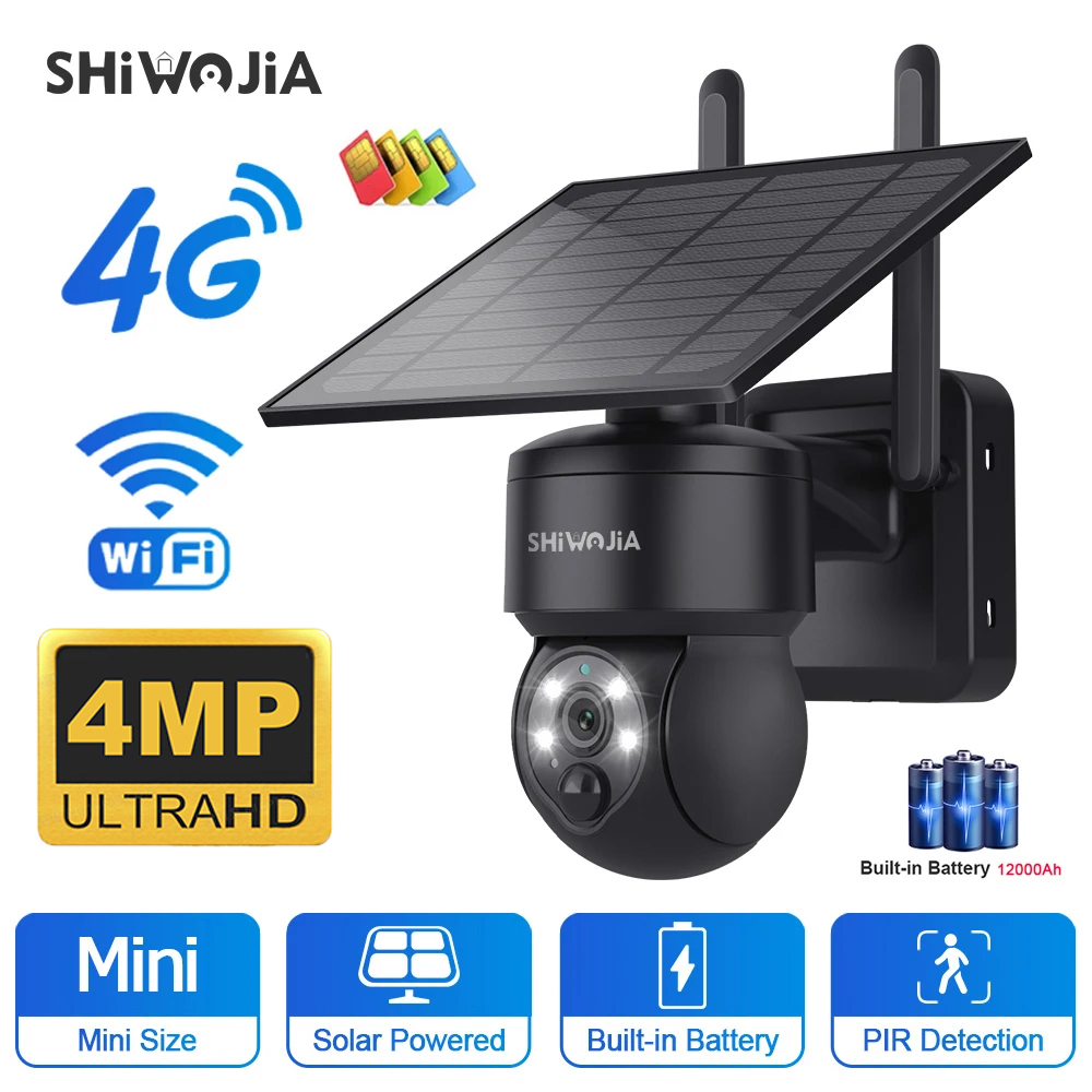 Camera Solar Wireless - SHIWOJIA WIFI Không Dây PTZ Năng
