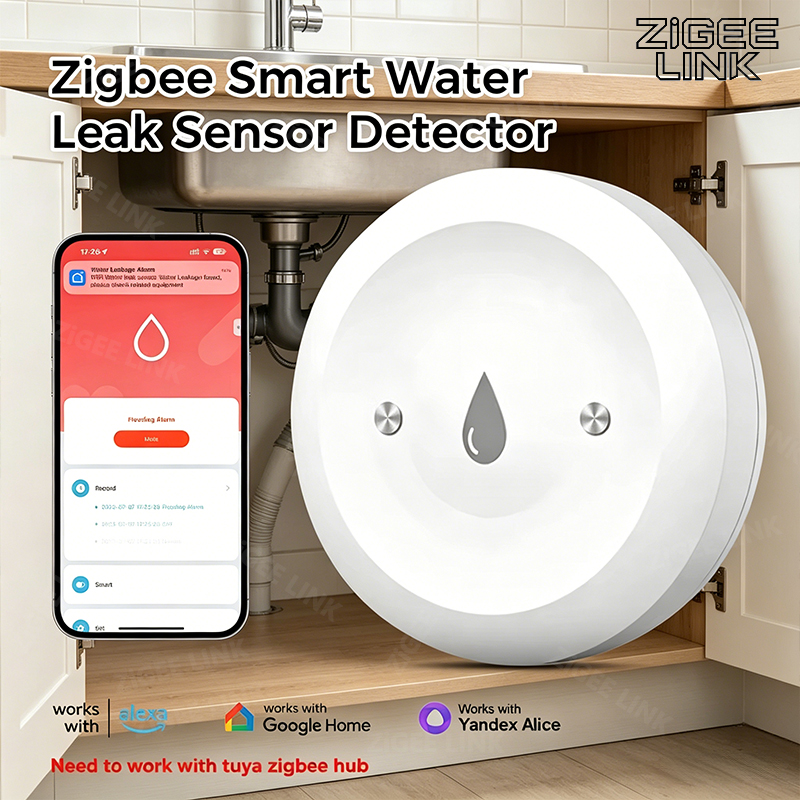 Home Security Home Assistant - Zigbee3.0 Smart Water Leak Sensor Smart