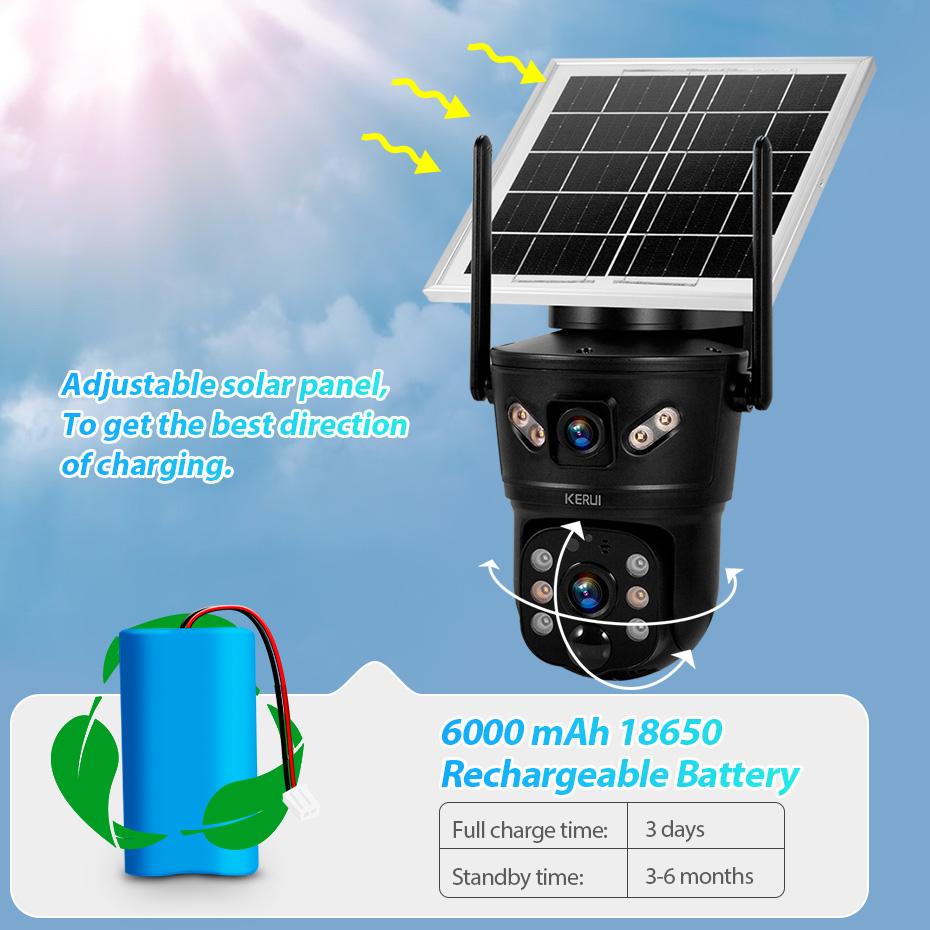 KERUI 6MP 4G SIM WiFi Solar Ca - đánh giá và giá Home Security Packages