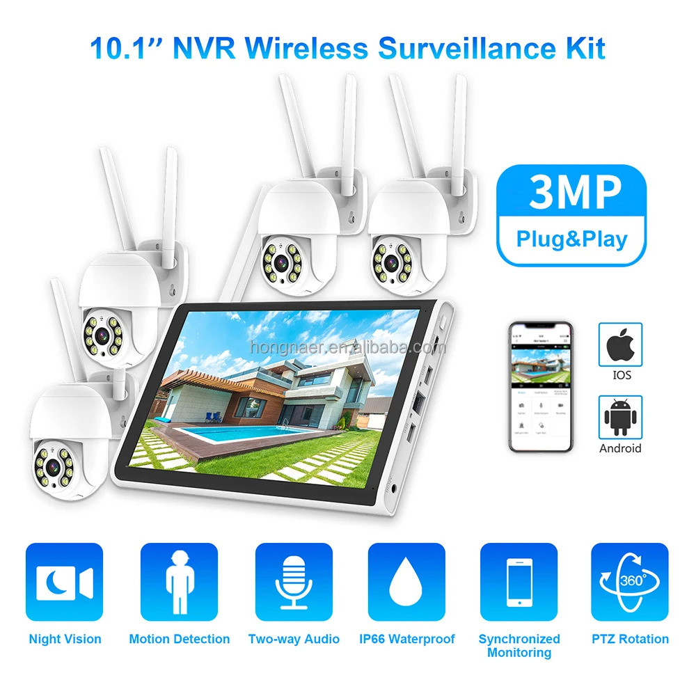 2026 Hongnaer 3MP 4 Channel Wi - đánh giá và giá Home Security Camera System