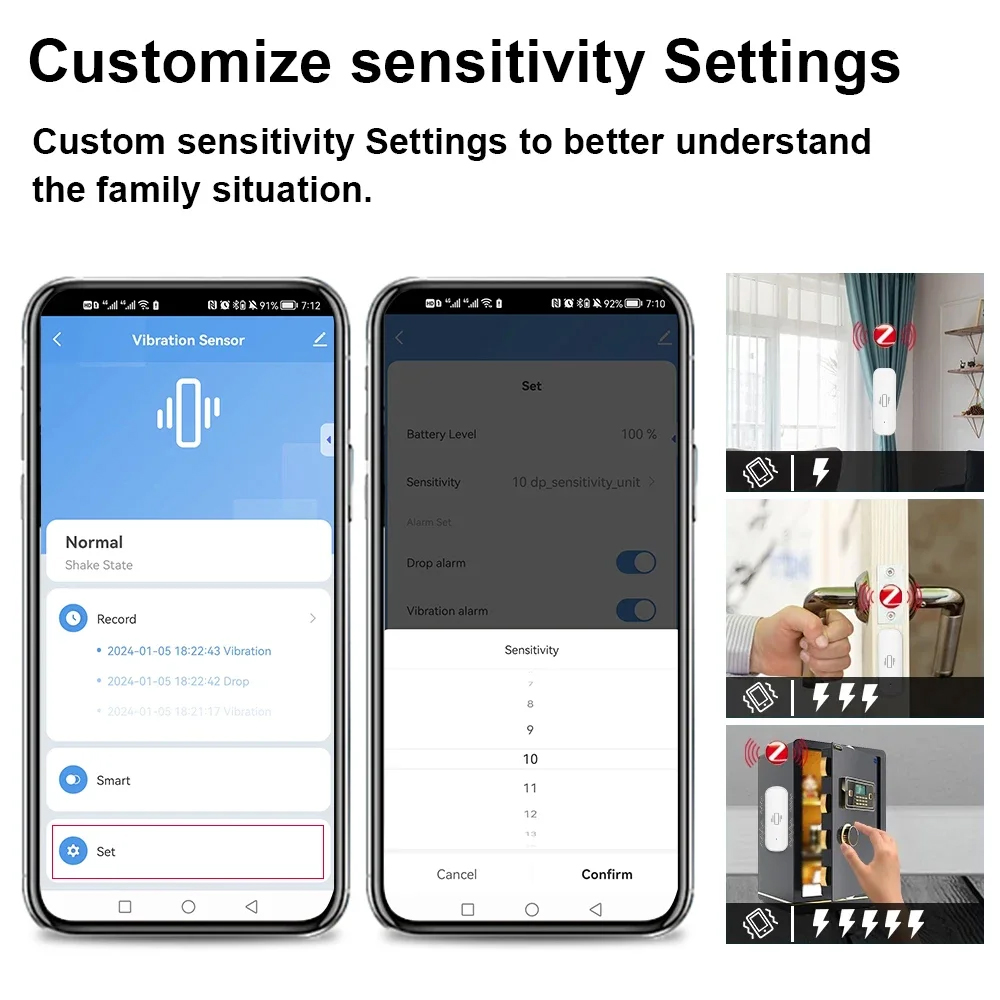 Smart ZigBee Vibration Sensor  - đánh giá và giá Home Security Devices