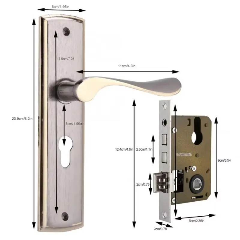 Gold Door Handle Lock Silent H - đánh giá và giá Home Security Kitchener