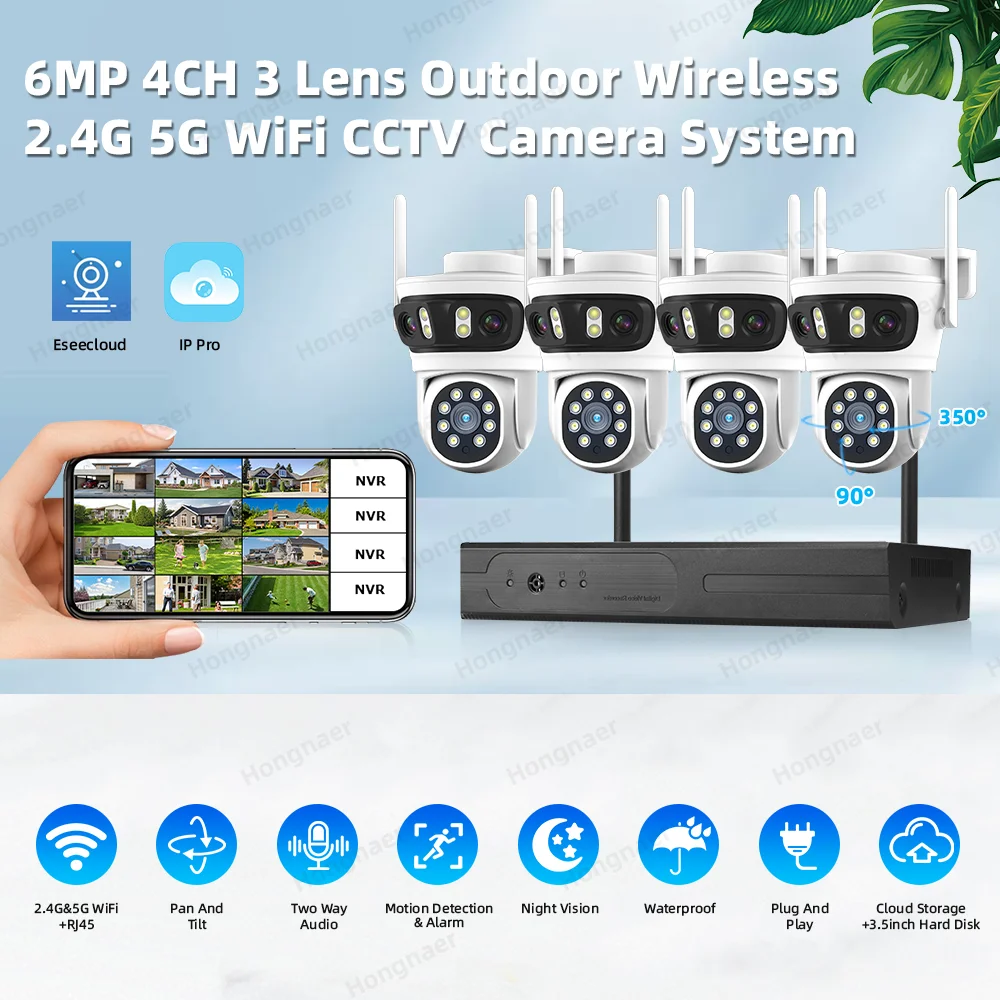 2026 Hongnaer 6MP 4CH 3 Lens 2 - đánh giá và giá Home Security Camera System