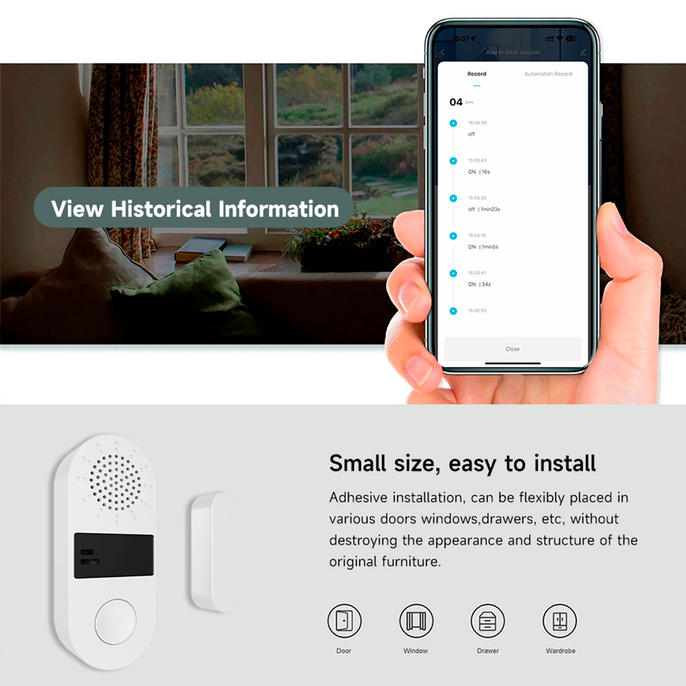 Tuya Zigbee Wireless Door Wind - đánh giá và giá Home Security Home Assistant
