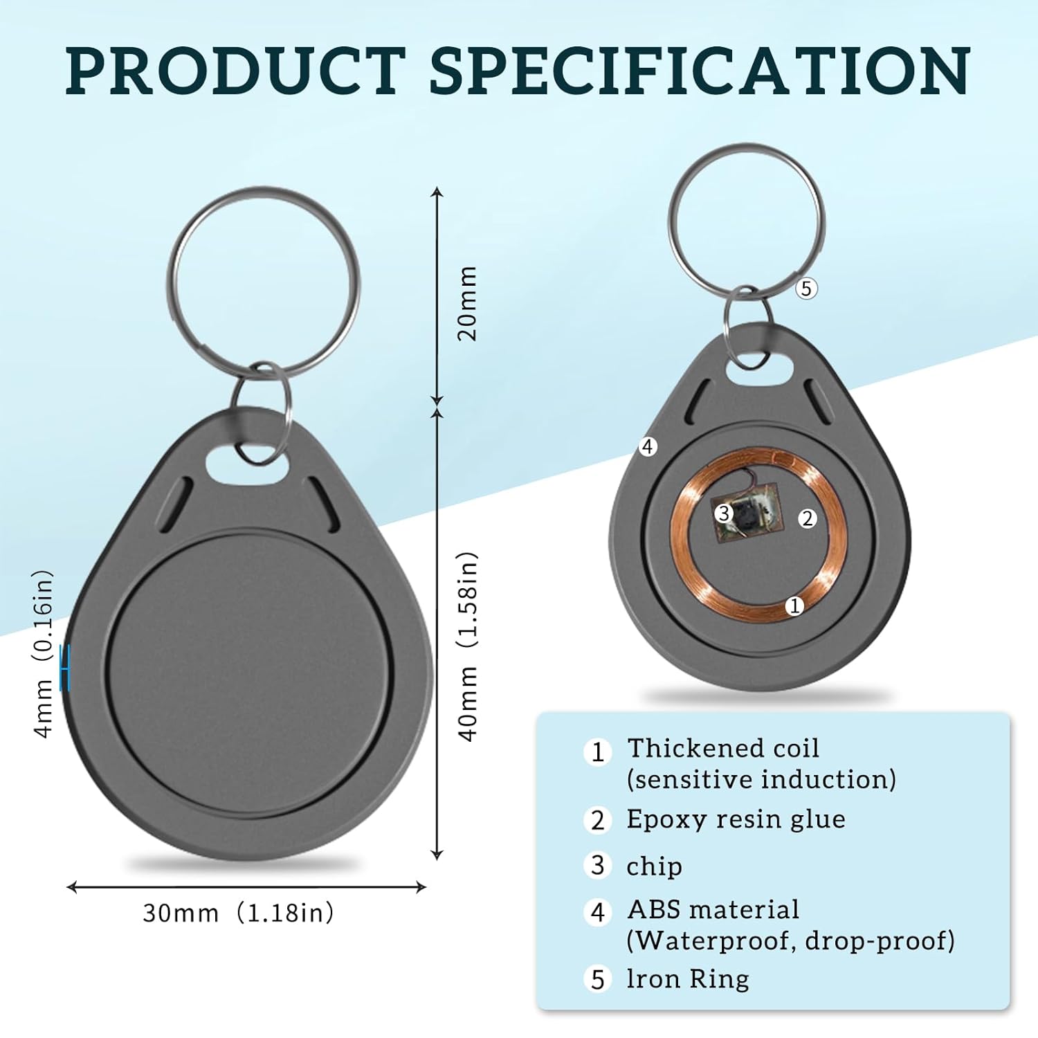 100P NFC Smart Key Tag Card,RF - đánh giá và giá Home Security Key Fob