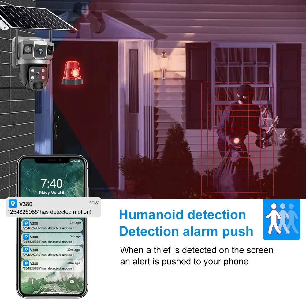 V380 4K 3 screens 4G Camera So - đánh giá và giá Home Security Battery