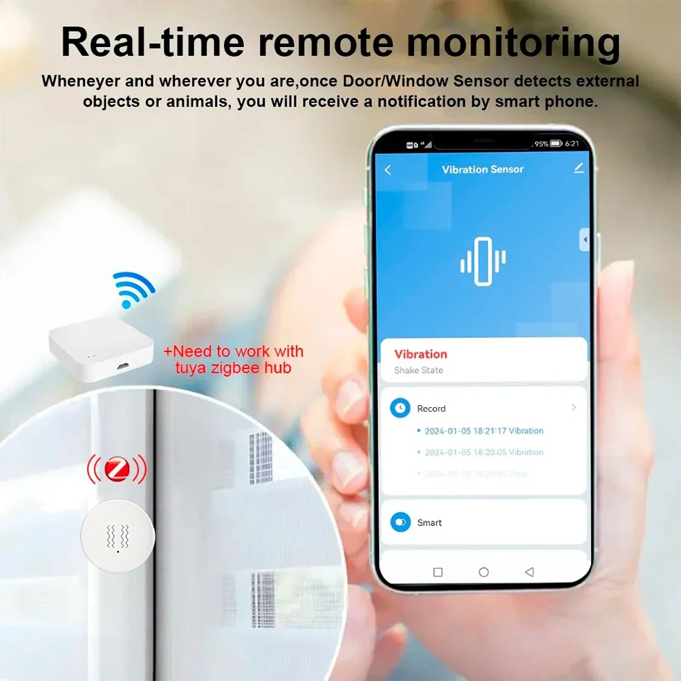 Tuya ZigBee Smart Vibration &  - đánh giá và giá Home Security Home Assistant